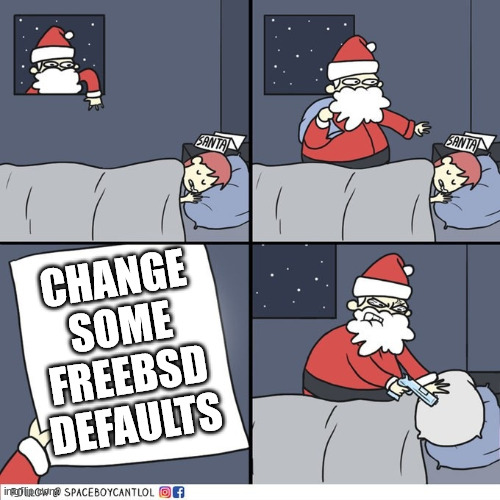 Santa upset about FreeBSD changes meme